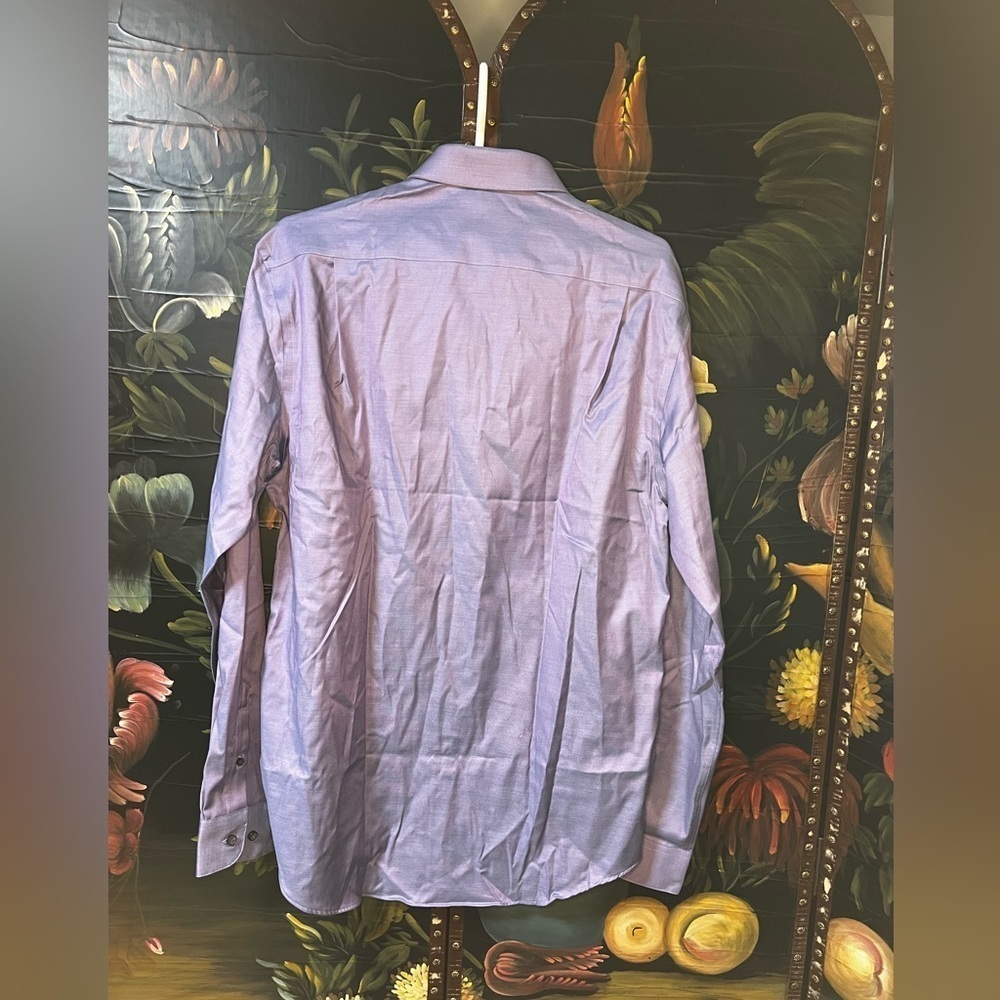 Awearness Kenneth Cole Slim Fit Performance Stretch Dress Shirt, Purple - Picture 4 of 6